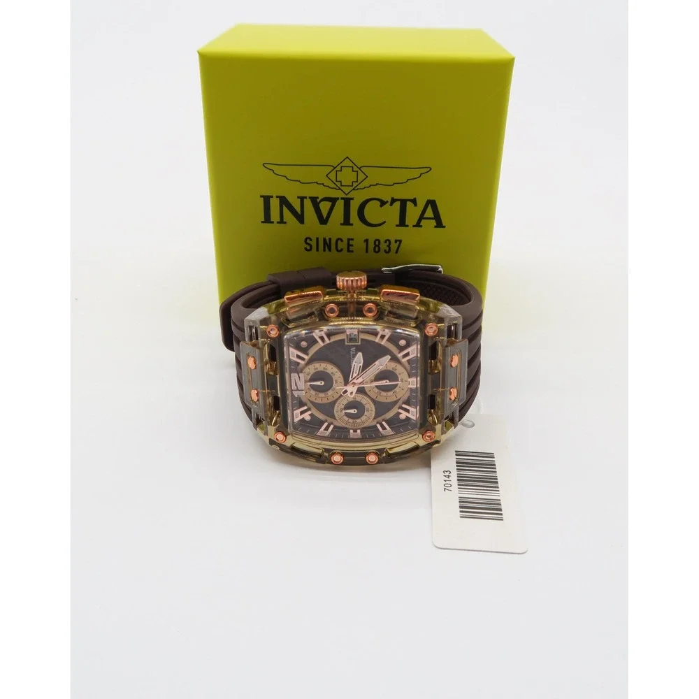 Invicta S1 Rally Men's 42mm Brown Allogrip Silicone Chronograph Watch New in Box